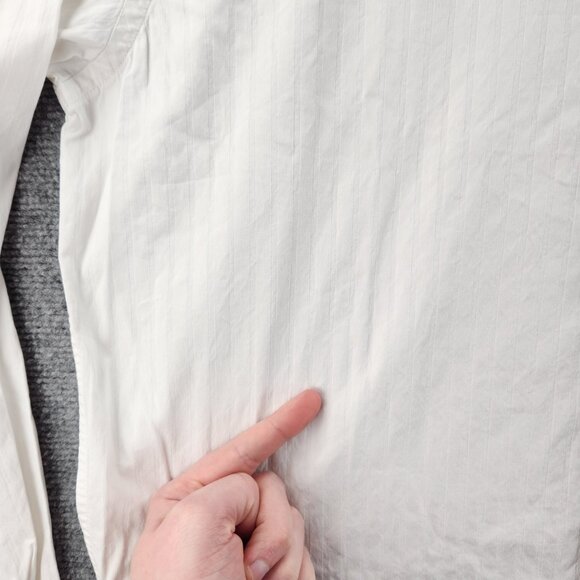 Faconnable XL Cotton Button-Down Striped White French Long Sleeve Shirt Mens - Picture 14 of 16